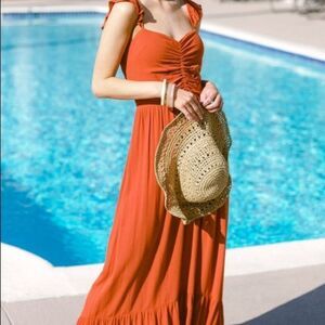 Ruffle Hem & Sleeve Dress - Ginger